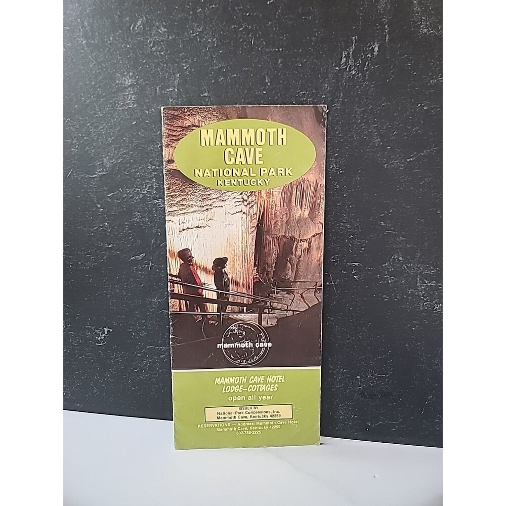 1985 Mammoth Cave Kentucky National Park Lodging Vintage Travel Brochure Guide
